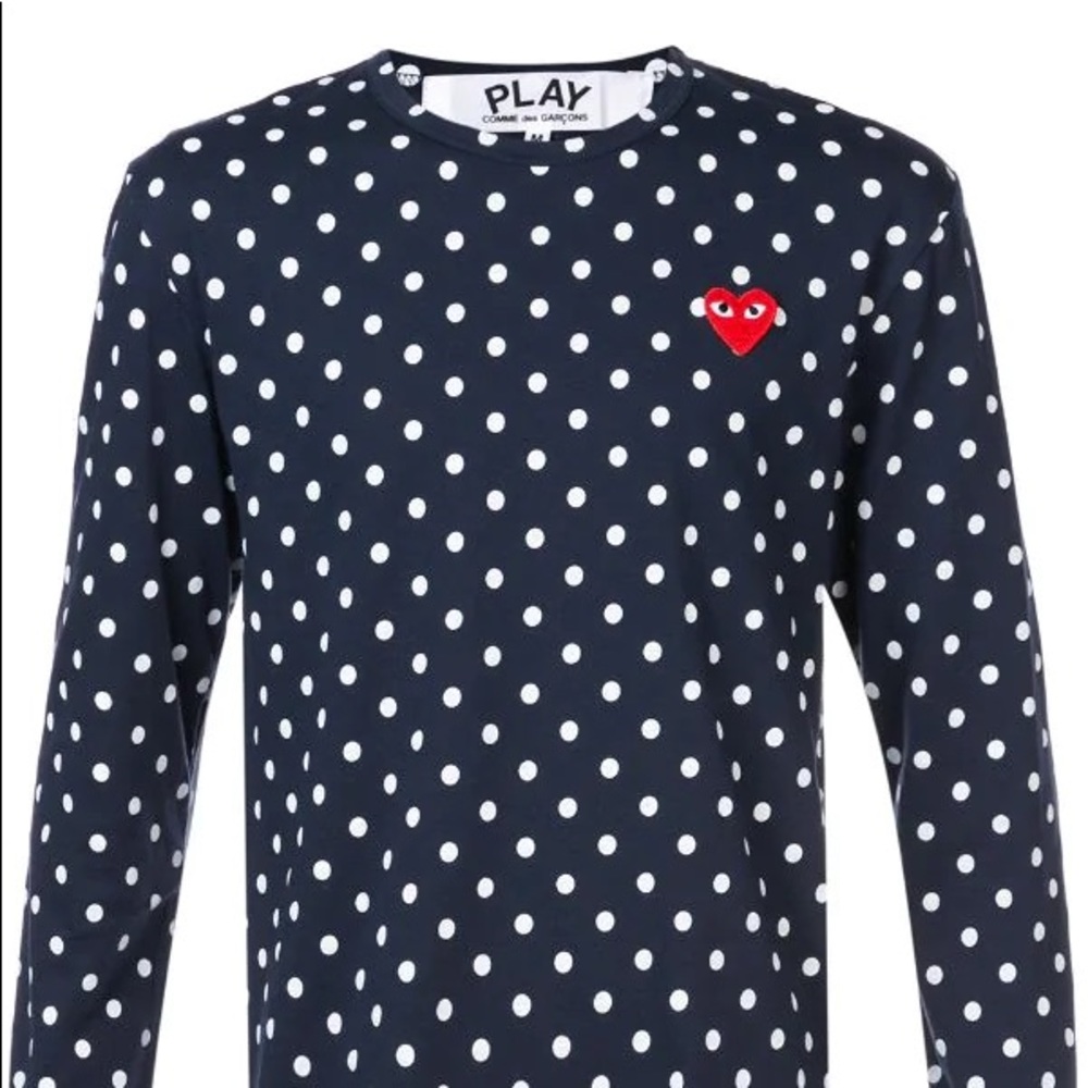 Men’s Navy polka dot comme des garçons play top
